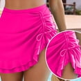 thumbnail image 6 of Fmbrln Bikini Sets for Women with Skirts 2 Piece Swimsuits Fashion V Neck Adjustable Strap Side Drawstring Ruffle Hem Solid Bathing Suits, 6 of 9