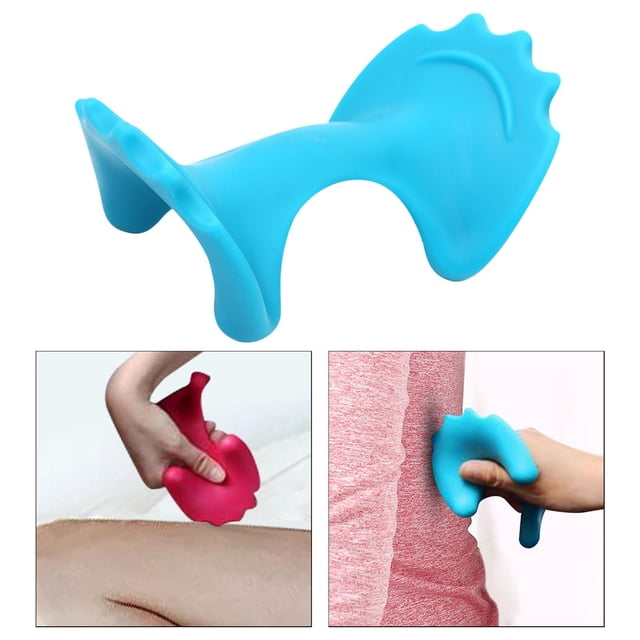 Masabrager de hombro y cuello de la parte posterior Dispositivo cervical Profesional ador de cabezal versátil portátil para el trabajo de viaje Azul