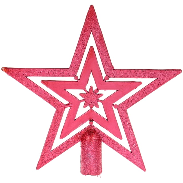 10cm Christmas Tree Topper Star Happy Christmas Treetop Star Festival Decoración (Rojo)