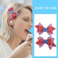 thumbnail image 3 of 1 par de pasadores con lazos patrióticos: pinzas para el cabello del Día de la Independencia para mujeres y niñas, accesorios para el cabello con estrellas y lazos, decoraciones navideñas del 4 de j, 3 of 4