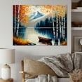 thumbnail image 2 of Designart Canoe On A Lake In Fall I Canvas Wall Art, 2 of 5