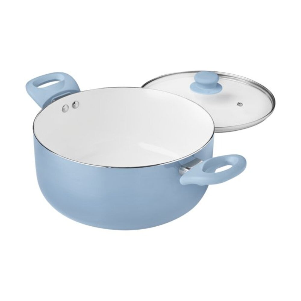 Mainstays 12pc Ceramic Cookware Set, Blue Linen