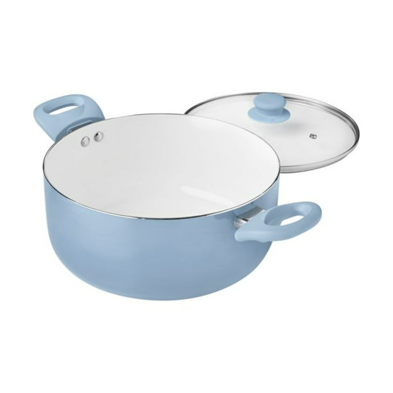 Mainstay Kitchen Accessories 12pc Ceramic Cookware Set, Blue Linen