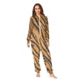 thumbnail image 2 of 1 Piece Adult Onesie Pajamas Cozy & Loose-Fit Sleepsuit Loungewear with Pockets Tiger Stripes Pattern X-Small, 2 of 7