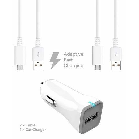 Ixir Huawei Ascend P7 Sapphire Edition Charger MicroUSB Cable Kit by Ixir (Car Charger + Cable) True Digital Adaptive Charging uses dual voltages for up to 50% faster charging