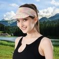 thumbnail image 3 of Fvsianol Sport Hat Sun Visor Hat Empty Top Colorful Stripes Hat with Sweatband Adjustable Stretchy Band Extended Brim Tennis Sport Hat, 3 of 9