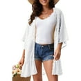 thumbnail image 4 of Ketyyh-chn99 Summer Cardigan for Women Chiffon Kimono Cardigan Loose Cover Up Casual Blouse Tops White,M, 4 of 5