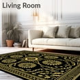 thumbnail image 2 of ODIKA 6'x9' Machine Washable Non-Slip Area Rug, Nordic Starburst and Holly Seasonal Accent Design High Traffic Rug, Black, 738270, 2 of 7