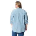 thumbnail image 3 of Gloria Vanderbilt Swan Series Women's Plus Amanda Oversized Shirt, Sizes 0X-4X, 3 of 5