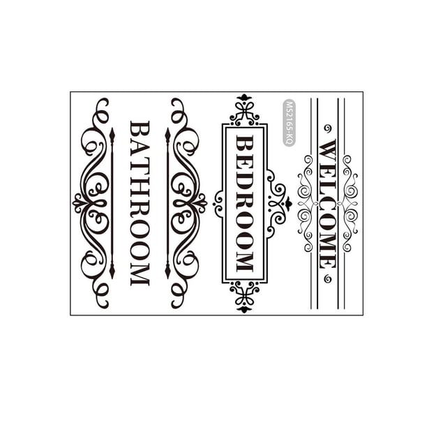 Moyic Adhesivo para puerta, bienvenida, baño, dormitorio, inodoro, calcomanía de pared, papel tapiz autoadhesivo, decoración elegante de moda DIY Decoración del hogar Moyic HA078704-00
