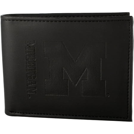 Leather Michigan Wolverines Wallet - Michigan Wolverines Hybrid Bi-Fold Wallet - Black - No Size