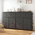 thumbnail image 6 of Jojoka 12-Drawer Dresser for Bedroom, Fabric Storage Organizer With Wood Top, Side Pockets & Hooks Cabinet for Living Room, Nursery, Gray, 6 of 8