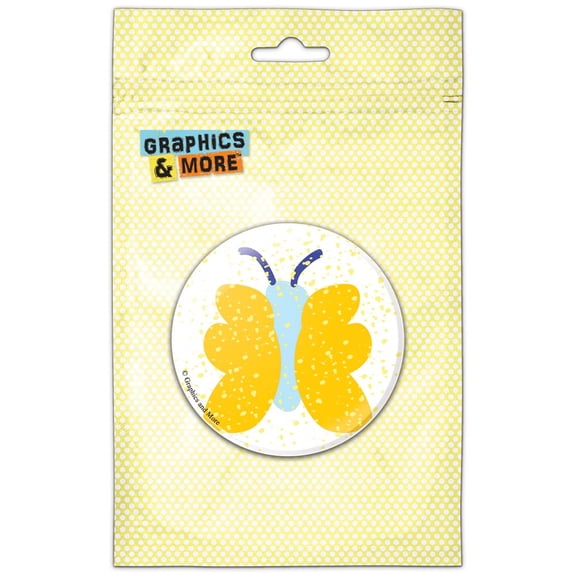 Butterfly Yellow Splatter Pinback Button Pin Badge
