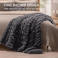 thumbnail image 2 of EVERGRACE Luxurious Soft Faux Rabbit Fur Throw Blanket, Cozy Fuzzy Plush Warm Throws for Couch Bed Sofa Chair Decor, Ruched Bubble Fluffy Blanket with Reversible Velvet, 60"" x 80"", Charcoal Gray, 2 of 8