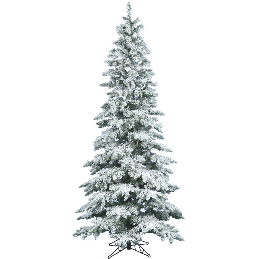 Vickerman 12 Flocked Utica Fir Slim Artificial Christmas Tree Unlit 