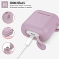 thumbnail image 3 of Coffea Protective Silicone Case with Keychain for AirPods 1 & 2 (Front LED Not Visible) (Grayish Purple), 3 of 7