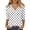 White#9527, variant on CONZONE Womens Summer T-Shirts 3/4 Sleeve T Shirts for Women Casual V Neck Dot Graphic Lightweight Tees Soft Cozy Dailywear