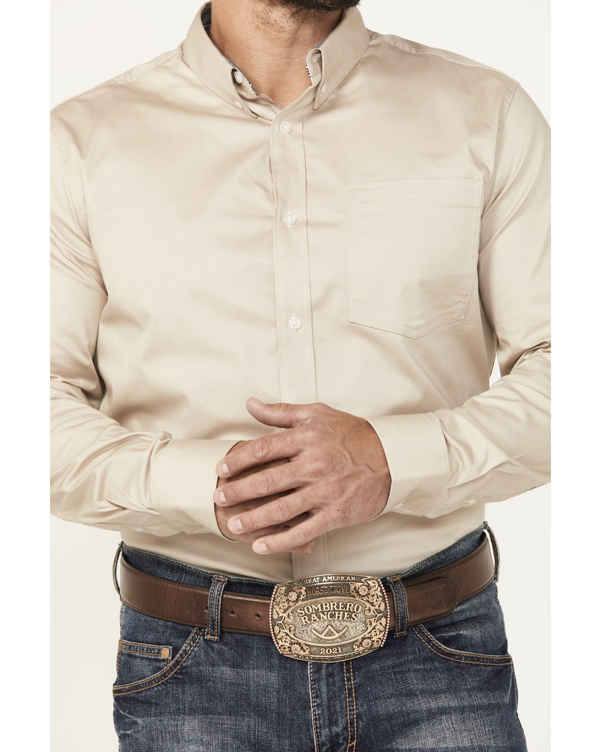 Cody James Men's Basic Twill Long Sleeve Button-Down