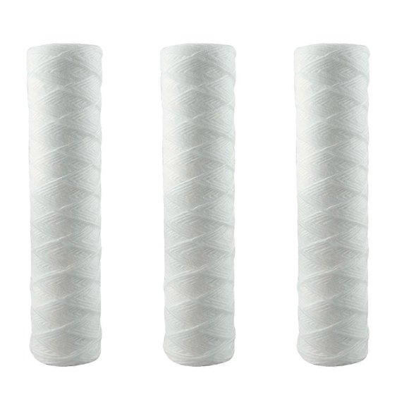 Set of 3 Spiral Filter Cartridges for Water Filter - Sediment Filtration up to 25 microns - Size