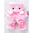 thumbnail image 1 of Pig Design Pet Jumpsuit, Winter Warm Flush Clothes, 1 of 5