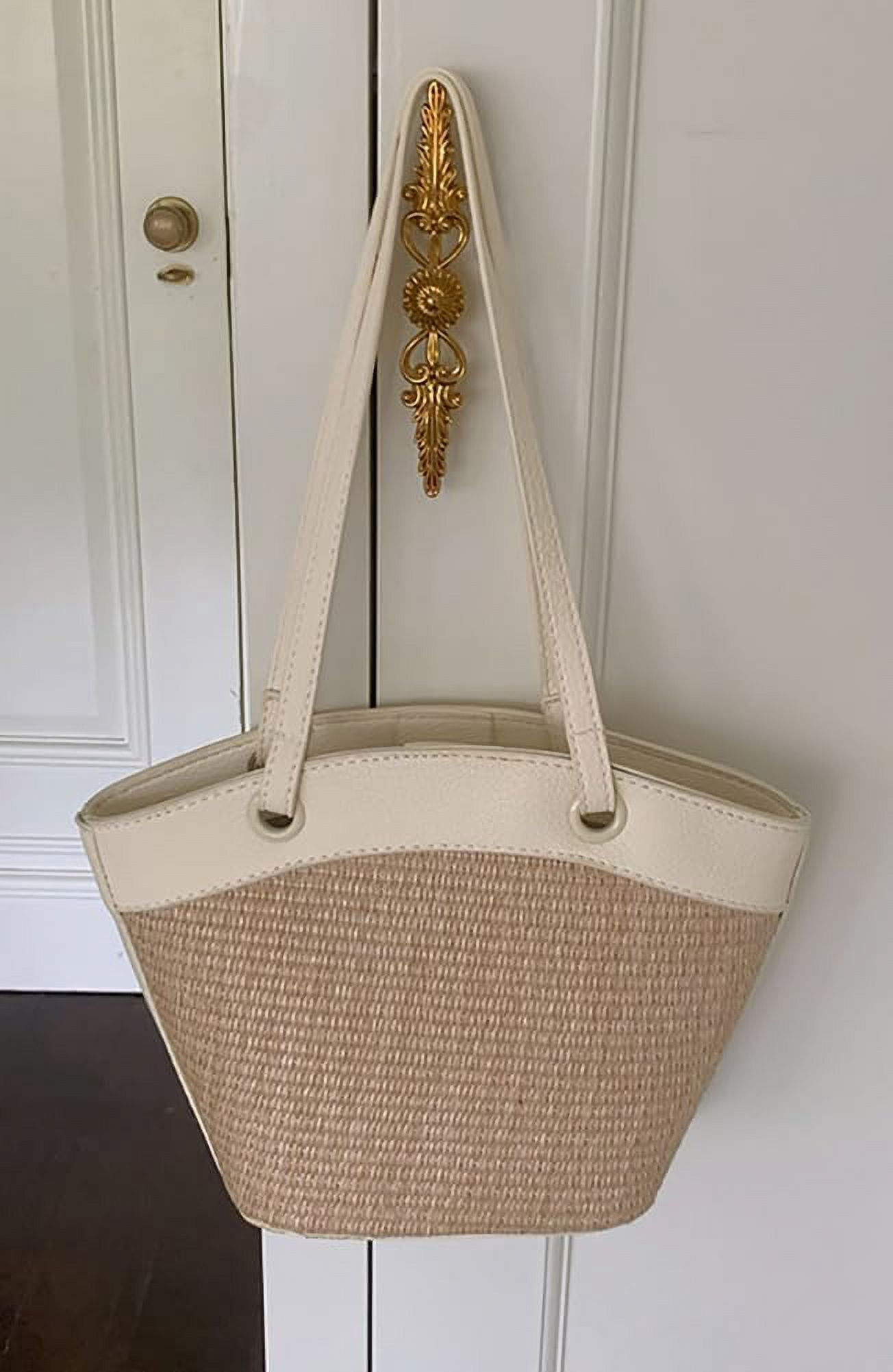 Straw Beach Bags For Women Small Straw Tote Bag Rattan Purse Summer Straw Handmade Bag Raffia Handbag Purse Shoulder Bag