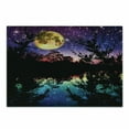 thumbnail image 1 of Purple Cutting Board, Lake Moonlight Stars in Night Sky with Trees Contemporary Modern Design, Decorative Tempered Glass Cutting and Serving Board, Small Size, Purple Pink and Blue, by Ambesonne, 1 of 1