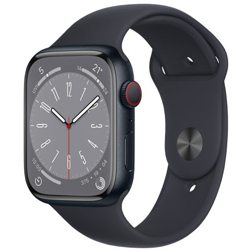 Refurbished (Good) - Apple Watch Series 8 (GPS + Cellular) 45mm Midnight Aluminum Case with Midnight Sport Band - Medium/Large