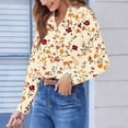 thumbnail image 2 of TaTaai Women Printed Casual Button Down Shirt Long Sleeve Collared Blouse Ladies Spring Autumn Daily Street Wear Soft Breathable Machine Washable No Fading Stylish Top Gift, 2 of 6