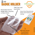 thumbnail image 2 of Heavy Duty Dual Sided Badge Holder - Holds 2 Cards - Polycarbonate Vertical - Durable Rigid Clear Hard Plastic Badges - Secure Top Load Sleeve Card Protector Case by Specialist ID, Sold Individually, 2 of 7