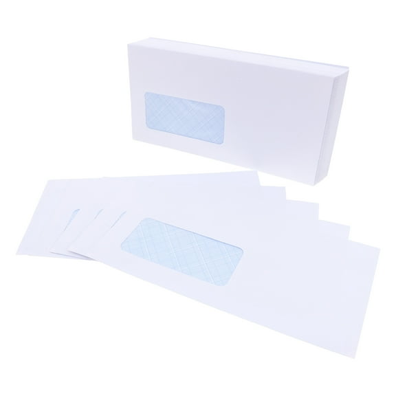 WRISTBIQUE 50Pcs White Self Adhesive Envelopes with Left Window for Mailing and Storage
