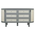 thumbnail image 4 of Harper & Bright Designs Rattan Full Murphy Bed Wall Bed with Storage, Wood Full Size Cabinet Bed Folding Wall Bed for Guest Room Office, Gray, 4 of 12