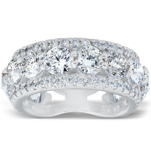 Pompeii 7 Ct Diamond 3/4 Eternity Ring 14k White Gold Womens Stackable Wedding Band