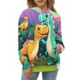 thumbnail image 4 of Cute Dino Friends Adventure Men's Women Vintage 3D Hooded Sweatshirt - All-Season Loose Fit Streetwear, 4 of 6