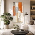 thumbnail image 2 of Canvas Wall Art, Burnt Orange Framed Canvas Prints for Living Room Hallway, Modern Geometric Grey Oil Painting Abstract Gallery Wrapped Wall Decor for Home Office, Gifts, 30"x60" Ship Next Day, 2 of 9
