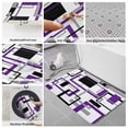 thumbnail image 6 of Purple Black Geometric Bath Mat 3 Piece Bathroom Rug Set, Minimalist Stripes Abstract Art Non Slip Bath Rug Contour Mat and Toilet Lid Cover, Absorbent Shower Mats Soft Bath Rugs and Mats Sets, 6 of 8