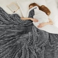 thumbnail image 2 of Manta Bedsure Sherpa Queen de 230 x 230 cm, color gris oscuro, 2 of 6