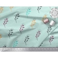 thumbnail image 2 of Soimoi Green Cotton Jersey Fabric Cotton Ball Leaves Print Fabric by Yard 64 Inch Wide, 2 of 3