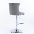 thumbnail image 6 of Rhomtree Swivel Tufted Velvet Square Adjustable Height Bar Stool, Gray, (Set of 2), 6 of 8