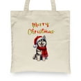thumbnail image 2 of Merry Christmas Siberian Husky Enjoys Woofmas Winter Xmas Holiday Canvas Tote Bag Husky Dog Lover Gifts Reusable Shopping Grocery Bag - 02022, 2 of 5