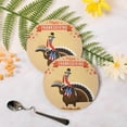 thumbnail image 3 of GZHJMY Thanksgiving Turkey Round Coaster, 4 Pcs Heat Resistant Absorbent Drink Coaster for Kitchen Bar Cafe Decor, 3 of 7