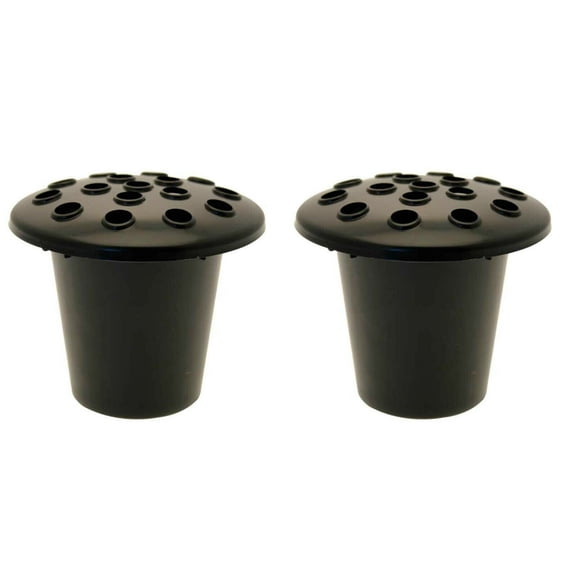 WEISIPU Set of 2 Black Memorial Grave Vase Pots for Fresh Artificial Flowers Replacement Grave Decorations Human Tombstone Markers