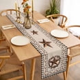 thumbnail image 3 of Table Runner 120 Inches Long for Kitchen Dining, Western Texas Star Vintage Dresser Scarf Farmhouse, Dining Table Decorations for Wedding/Parties, Rustic Wreath Black Beige Plaid 13 x 120 In, 3 of 8