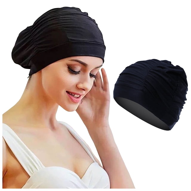 Bandeau pour Femmes Bonnet de Bain Élastique Polyvalent Style Turban pour Cheveux Longs Ou Courts