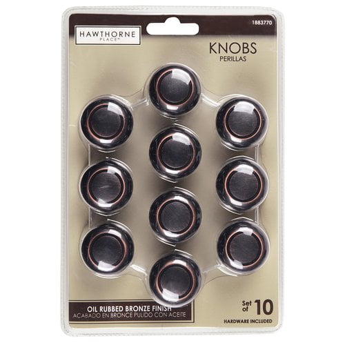 Hawthorne Place Cabinet Knob Oil Rubbed Bronze 10pk Walmart Com Walmart Com