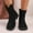 Black, variant on Hidden Lift Platform Low Heel Ankle Boots for Women, Stretch Knit Solid Slim Fit Fall Daily Casual Booties Black 36