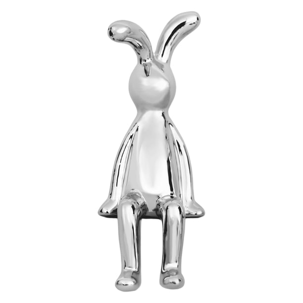 Figura Decortiva - Forma de Conejo Plateado