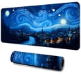thumbnail image 4 of 1pc Creative Van Gogh Starry Sky Village Large Game E-sports Computer Oversized Extended Thickened Mouse Pad Desktop Mat Table Mat Non-slip Mouse Pad Washable Rubber Material Mouse Pad, 4 of 10
