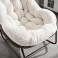 thumbnail image 5 of Outdoor Rattan Padded Cushion Rocker Recliner Chair for Front Porch, Living Room, Patio, Garden, 5 Color, 5 of 12