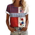 thumbnail image 3 of JFGHDG T Shirt Simple Graphic Independence Tee Unisex Us Flag Celebration Tee Historic 4th Of July Birthday Tee Simple July 4th Commemorative Tee Blue L, 3 of 8