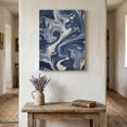 thumbnail image 3 of Canvas Wall Art, White Navy Blue Framed Canvas Prints for Kitchen Bedroom, Marble Texture Abstract Art Small Gallery Wrapped Wall Decor for Home Office, Gifts, 8"x12" Ship Next Day, 3 of 9